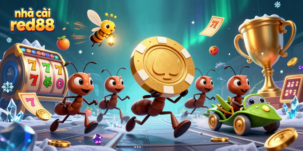 Betting and gaming experience at nhà cái red88 showcased in a vibrant, engaging 3D scene.