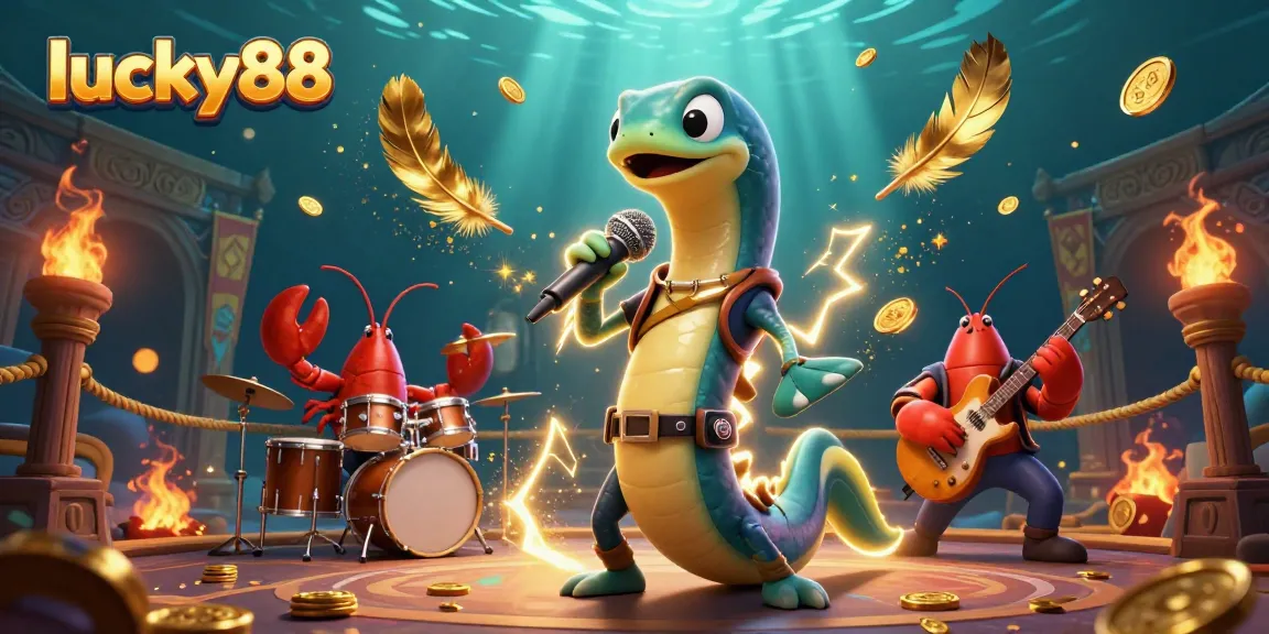 Experience the excitement of lucky88 with electric eel DJ and vibrant underwater casino theme.