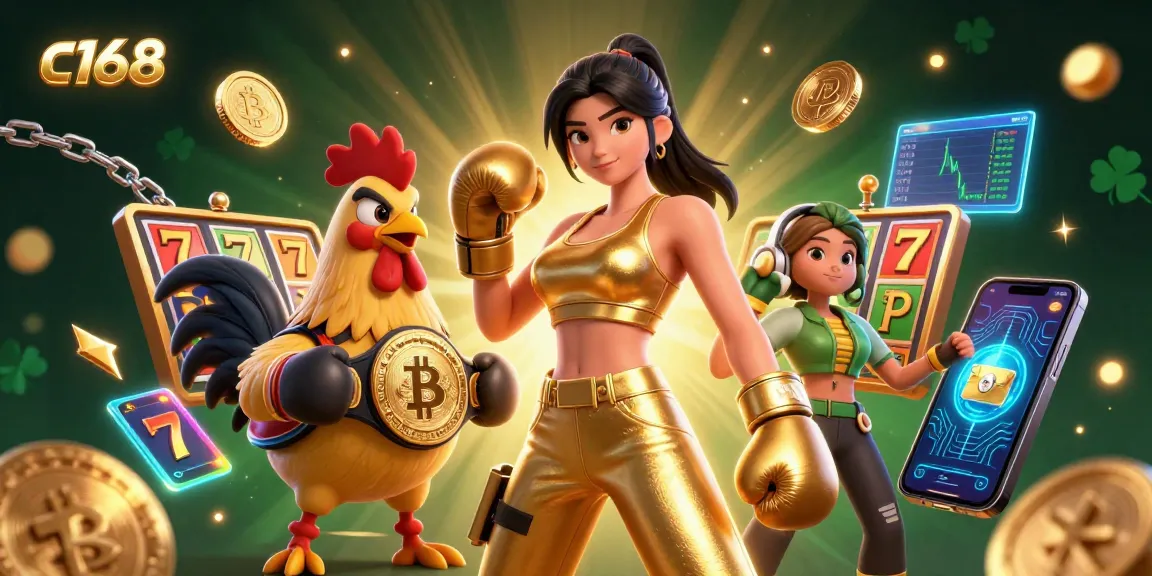 Engage in thrilling jackpots at c168 with vibrant gaming visuals and action-packed characters.