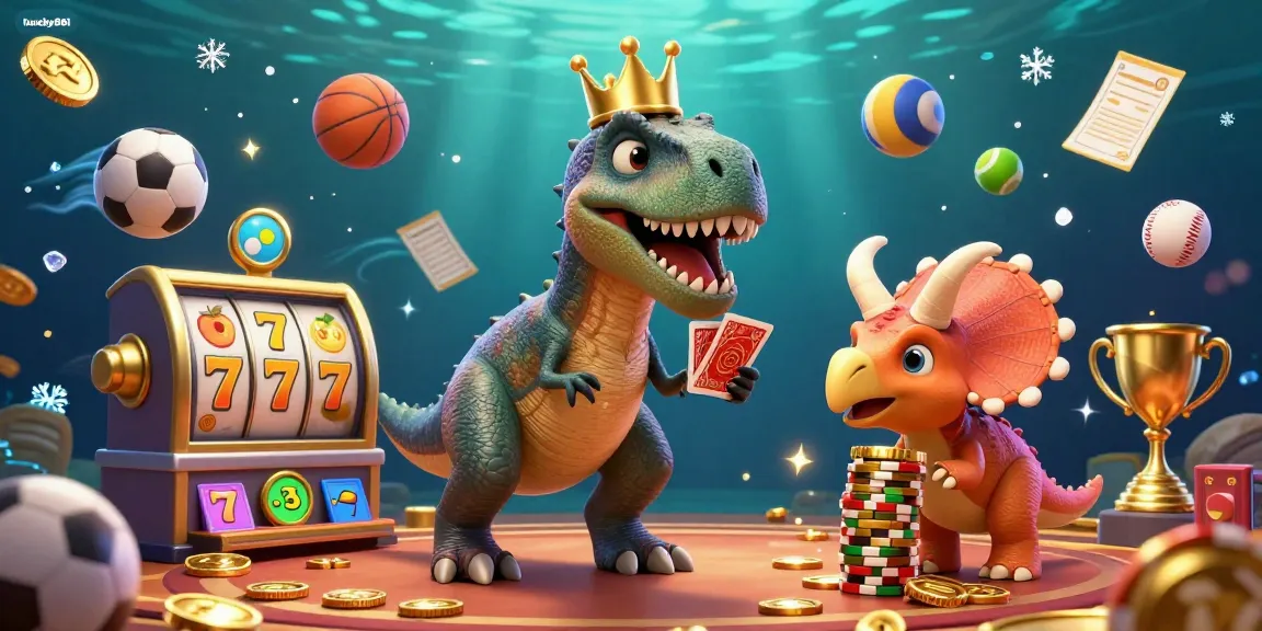 Engage with lucky88i as playful characters shuffle cards and stack chips in a vibrant casino.