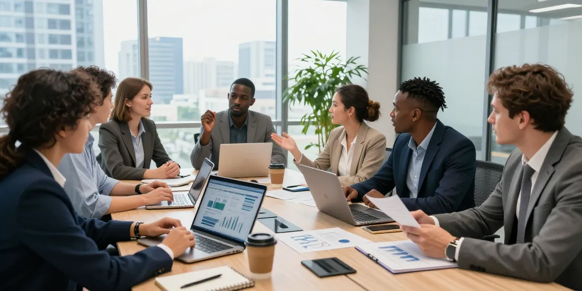 Effectief samenwerken tijdens een brainstormsessie in een moderne kantooromgeving met diverse professionals.