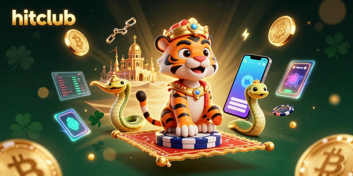 Hitclub's vibrant scene features a 3D sultan and casino-themed elements showcasing thrilling gaming adventures.