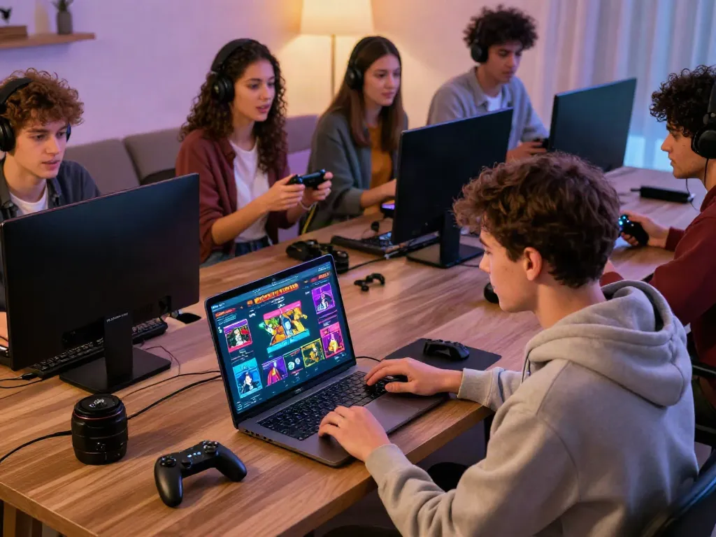 A group of friends enjoying online gaming on https://playsv88.net/, showcasing a fun and vibrant atmosphere.