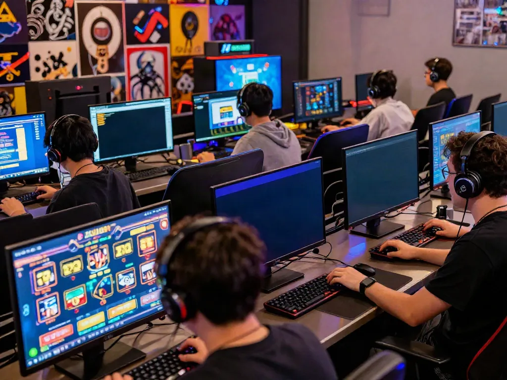 KU88 online gaming scene with players engaged in betting and live support agents.