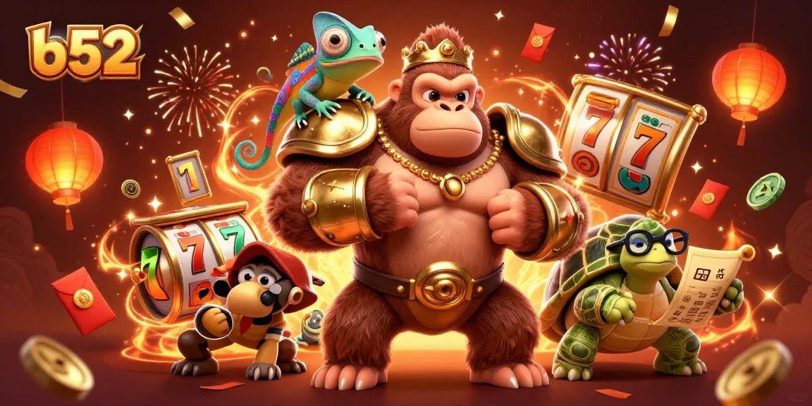 Engage with b52's vibrant casino experience featuring dynamic gaming elements and colorful characters.