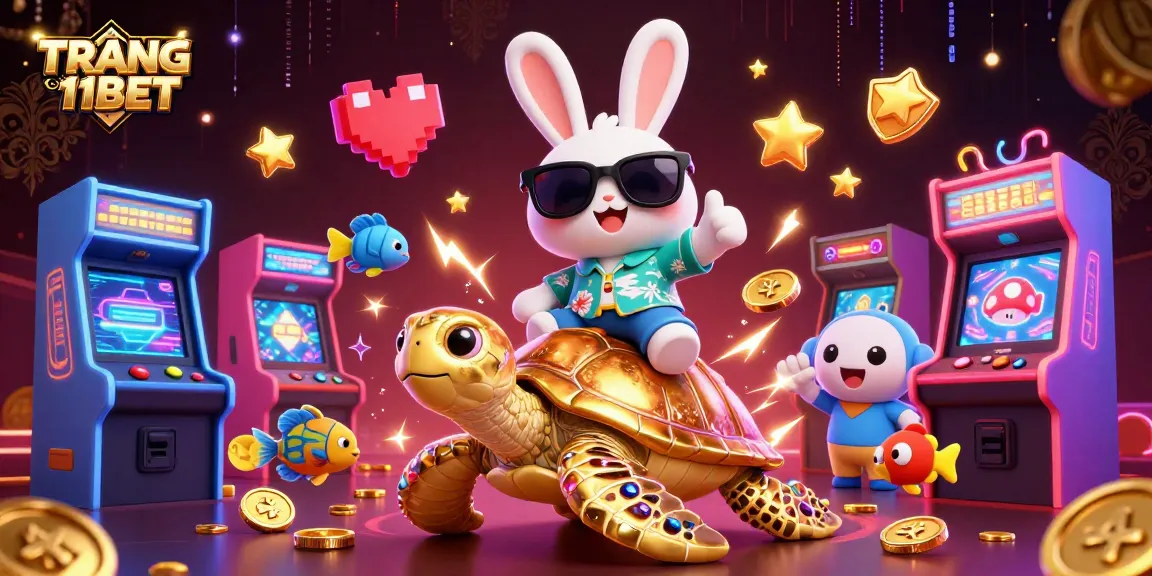 Experience the excitement at TRANG CHỦ 11BET with charming characters enjoying vibrant casino games.