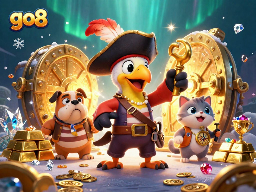 Experience winning strategies with go8 in a vibrant 3D casino illustration showcasing excitement and rewards.