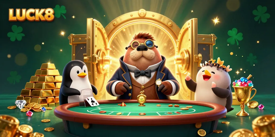 LUCK8 players enjoy an engaging poker night with vibrant underwater characters and treasures.