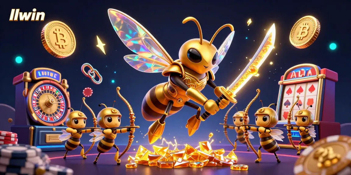 Experience thrilling gameplay at llwin with vibrant casino elements, 3D cartoon characters, and cryptocurrency designs.