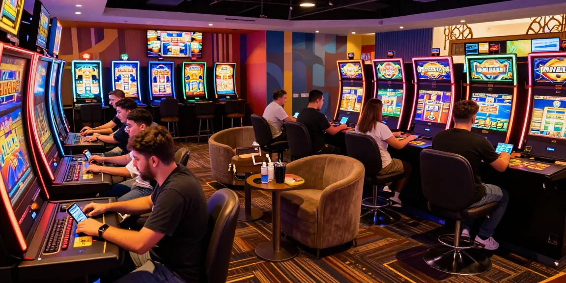 Experience vibrant online gaming at https://bl555.investments/ with enthusiastic players engaging at gaming stations.