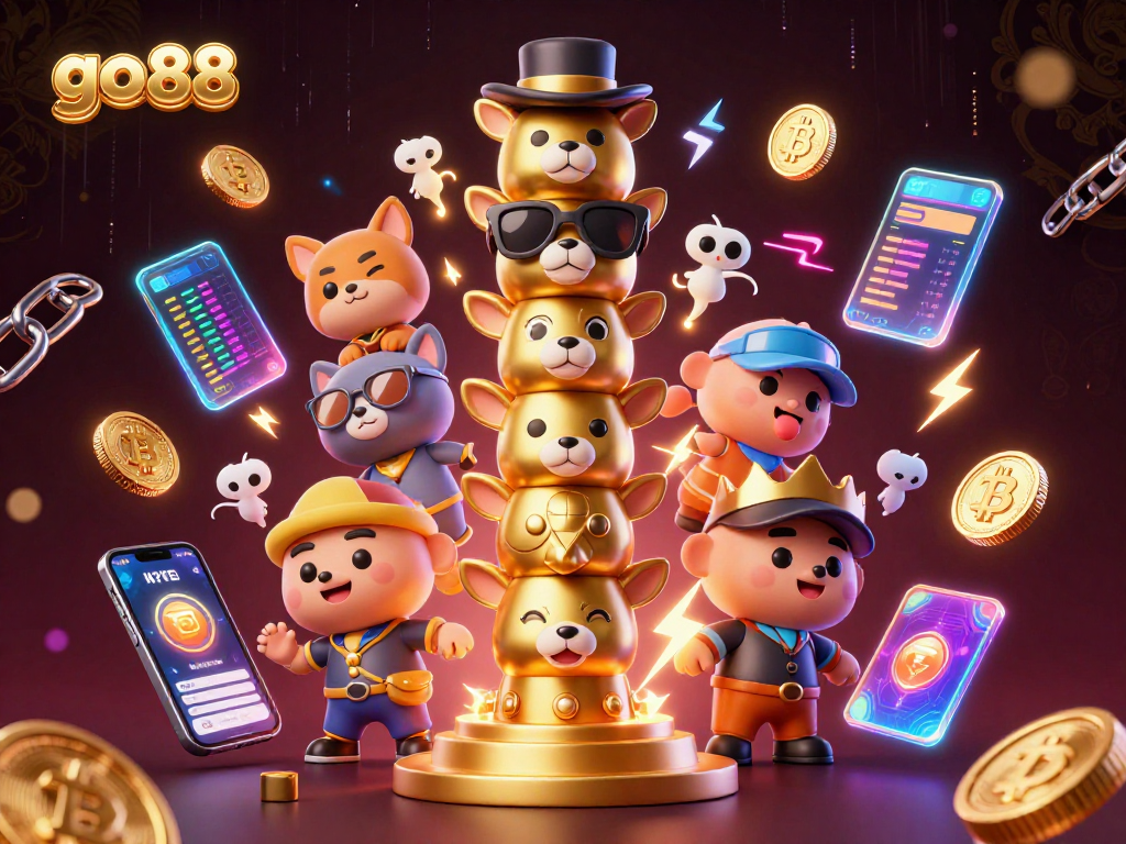 Engage with thrilling gameplay at go 88 featuring a dynamic 3D totem and cryptocurrency elements.