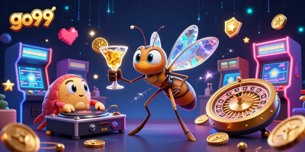 Experience go99's thrilling casino world with vibrant 3D characters and engaging gaming elements.