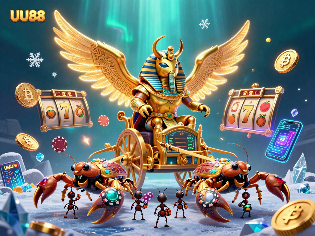 Experience thrilling wins with UU88 as you spin slot reels surrounded by gold and gems
