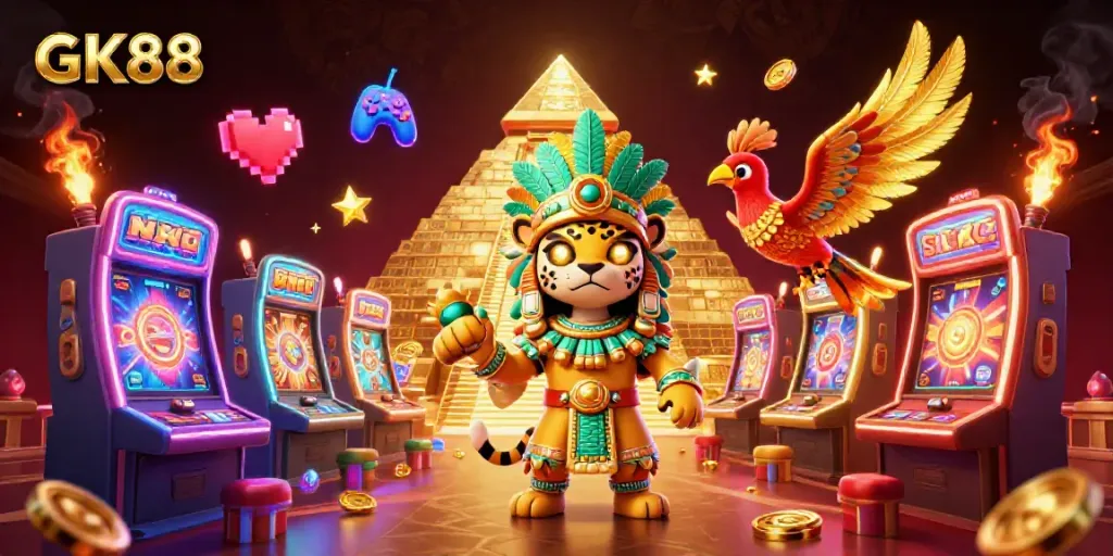 Experience thrilling wins at GK88 with our vibrant casino featuring dynamic slot machines and colorful game elements.