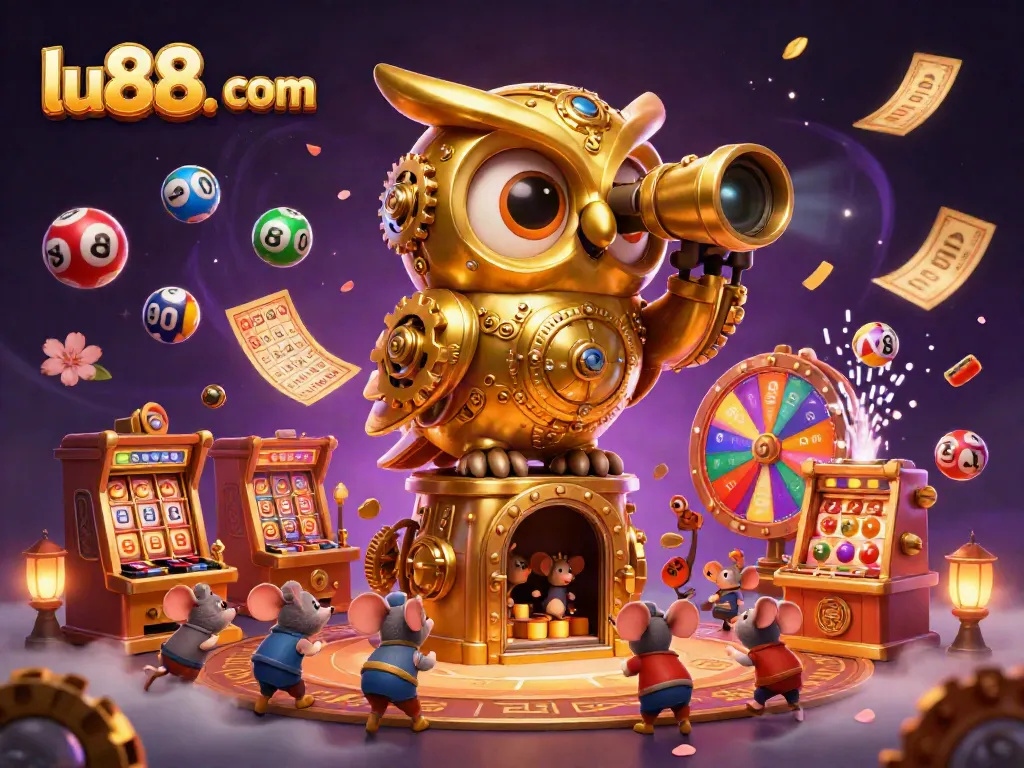 Immerse in the excitement of lu88. com with a captivating 3D casino scene showcasing thrilling games and vibrant visuals.