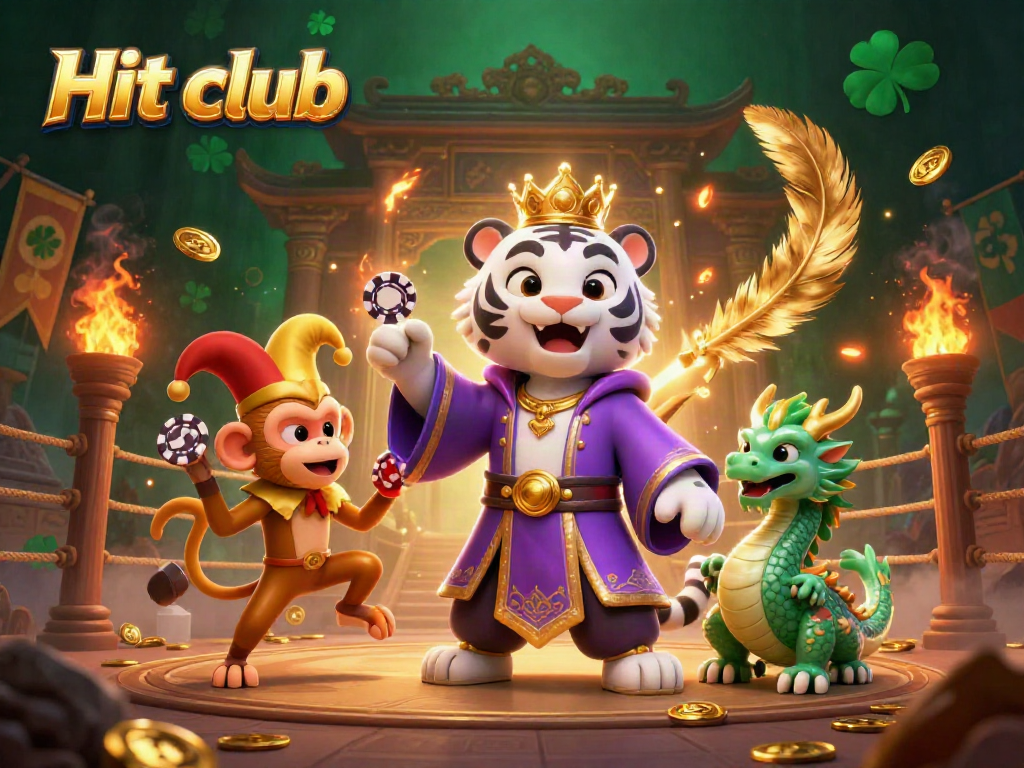 Experience the thrill of gaming at Hit club with vibrant characters and rich, dynamic casino elements.