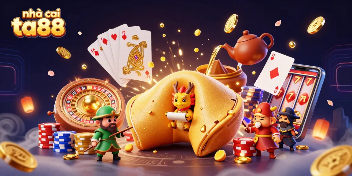 Experience winning moments with nhà cái ta88, featuring vibrant casino elements and animated characters.