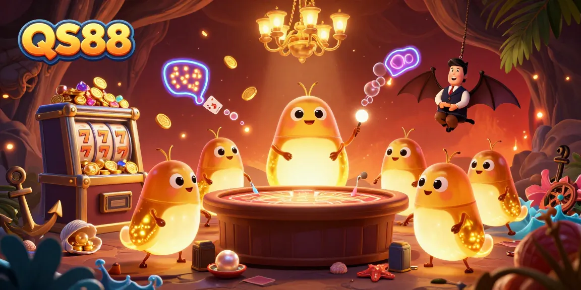Engage in thrilling games at QS88 with glowworms lighting up a vibrant cave casino