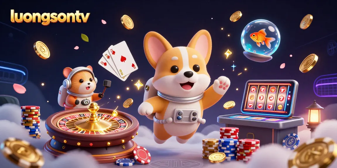 Experience thrilling action with luongsontv as cartoon characters play in a vibrant casino scene.