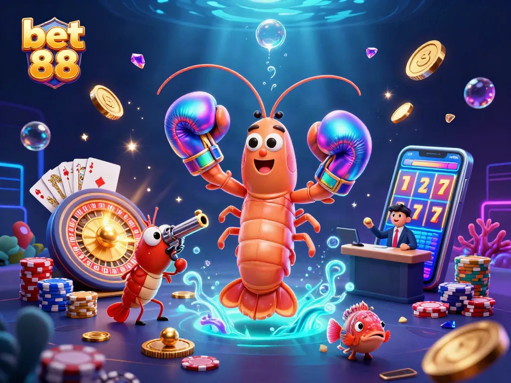 Engage with the vibrant world of bet 88 as playful characters highlight exciting casino action.