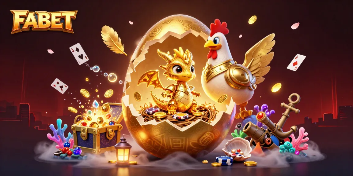 FABET offers exciting gameplay, revealing golden treasures in a vibrant 3D gambling scene.