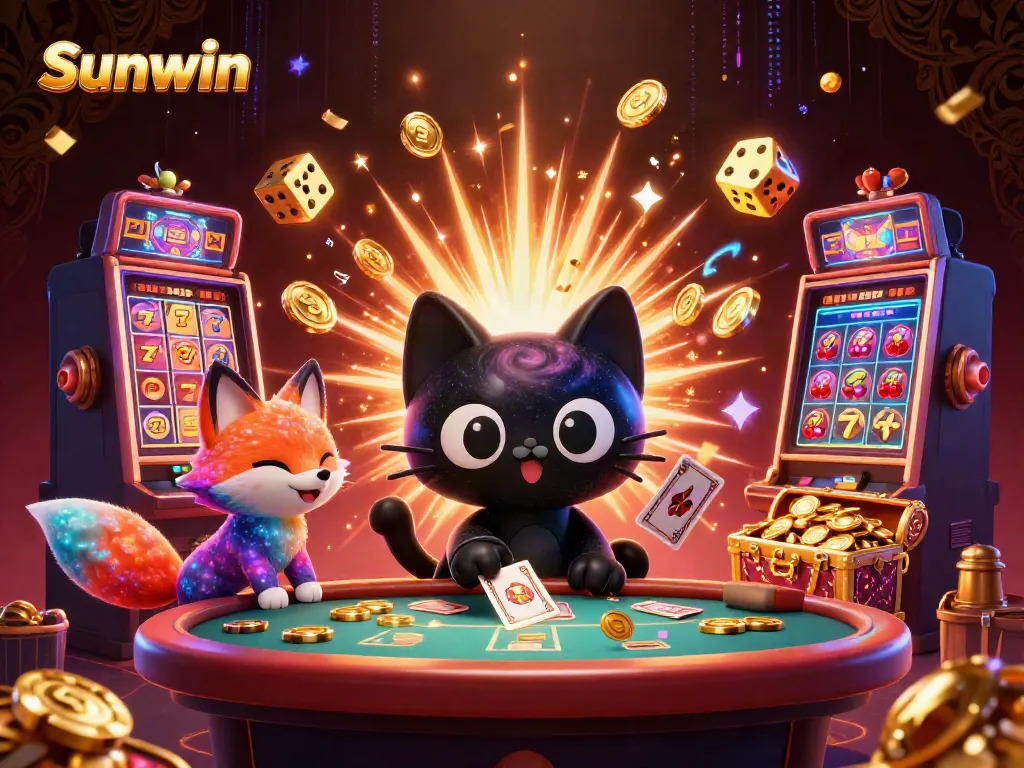 Engage in thrilling gaming adventures with Sunwin's captivating casino world featuring vibrant characters and exciting elements.