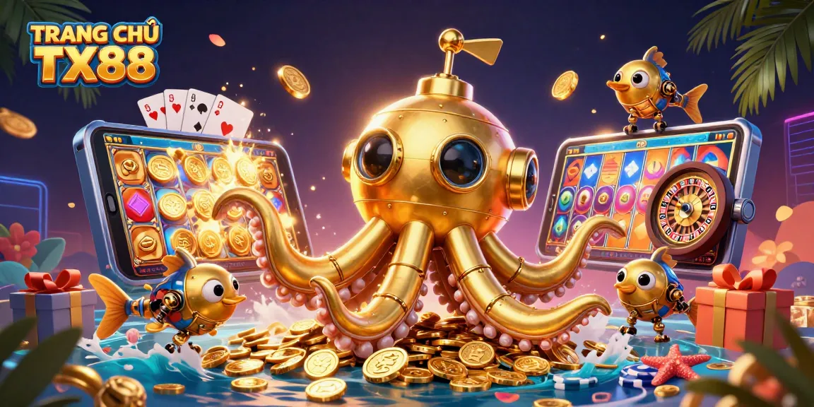 Experience the thrill of TRANG CHỦ TX88 with a vibrantly illustrated casino scene full of adventures.
