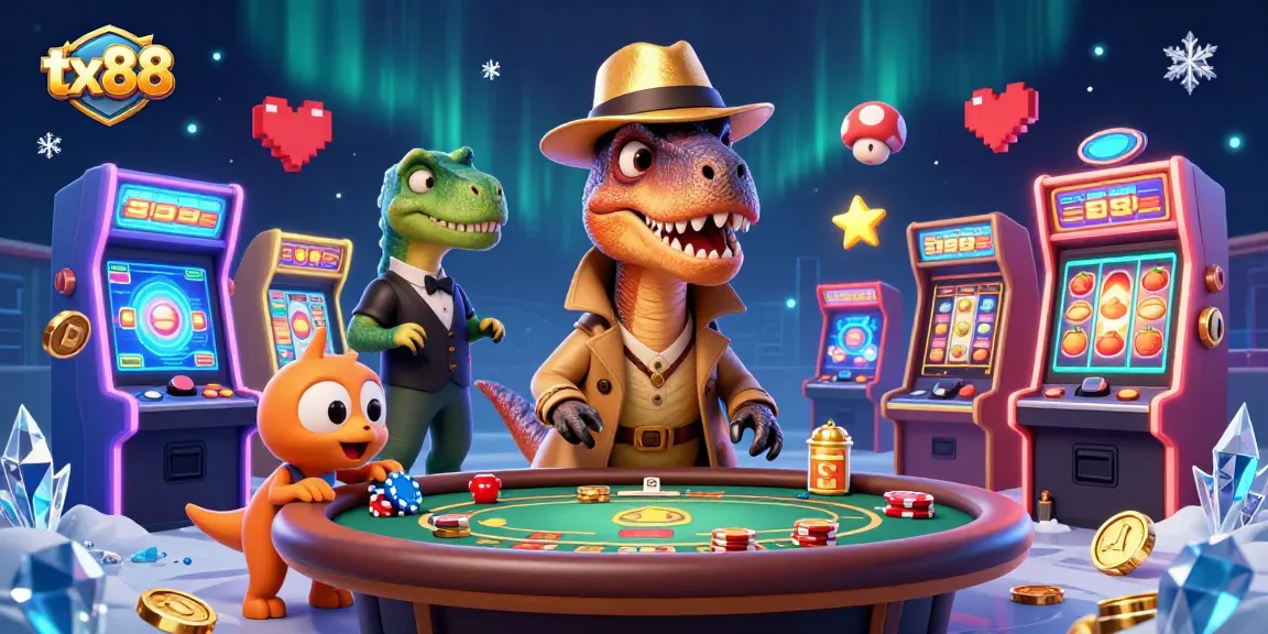 Experience the thrill of tx88 with a velociraptor card counter at a vibrant blackjack table.