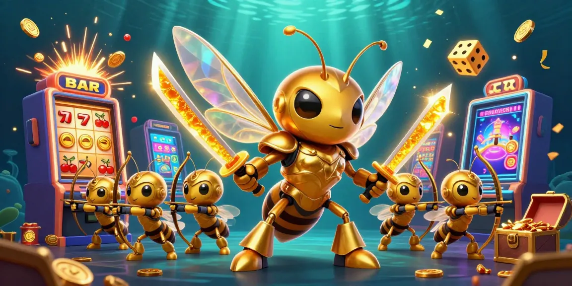 Experience the excitement of hu with lively slot machines bursting in a vibrant casino illustration.