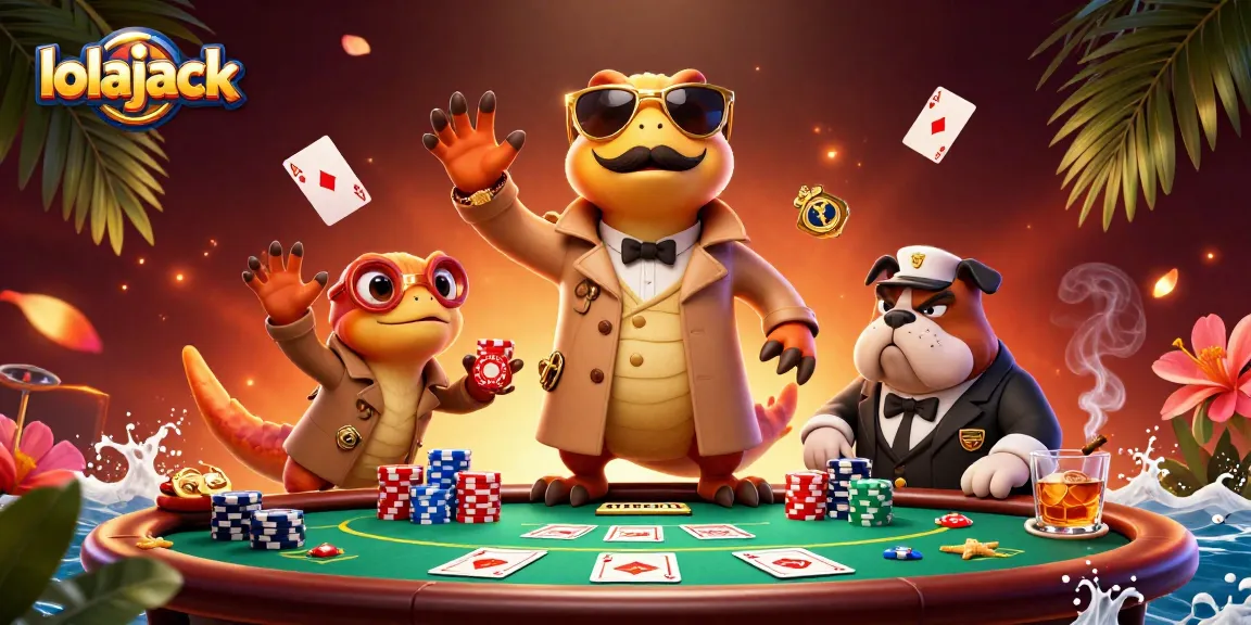 Experience thrilling gameplay at lolajack as raptors sneak into a casino with poker elements.