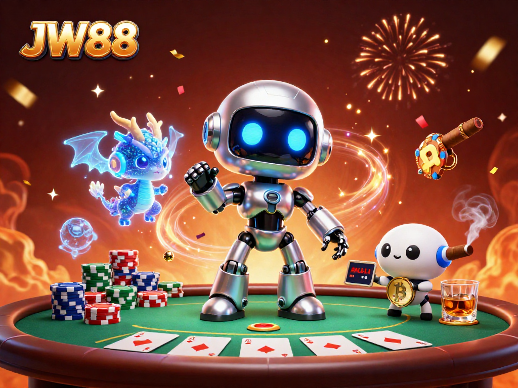 Experience thrilling gameplay with JW88 as the cartoon robot, AI dragon, and drone unite!
