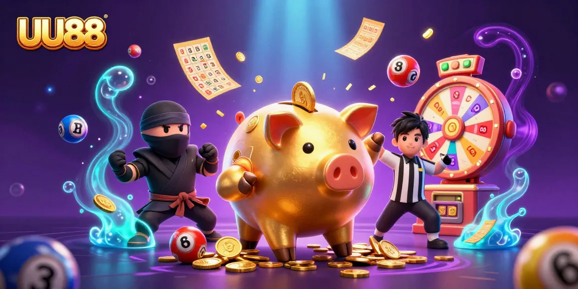 Engage with UU88's dynamic gaming scene featuring thrilling casino elements and vibrant characters.