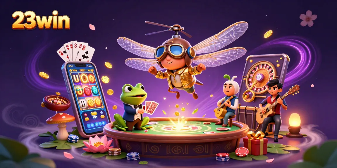Engage with thrilling gaming at 23win, featuring lively characters and exciting slot games.