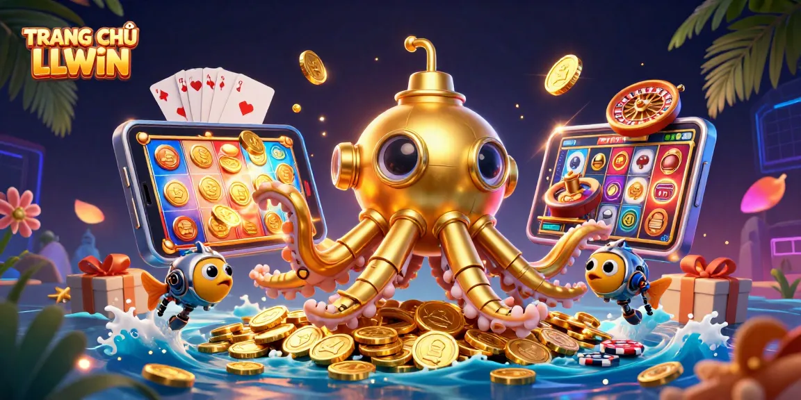 Experience the excitement at TRANG CHỦ LLWIN with a vibrant 3D casino illustration featuring immersive gaming elements.