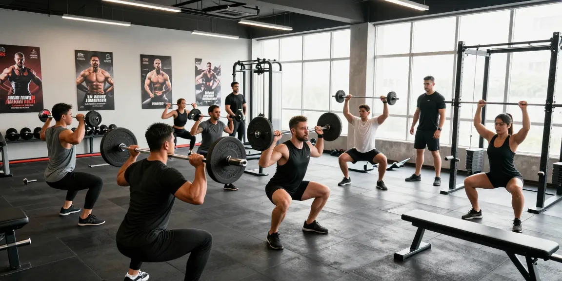 Prime Pharma Steroiden Winkel: Diverse bodybuilders trainen in een moderne sportschool met gewichten en apparatuur voor spieropbouw.