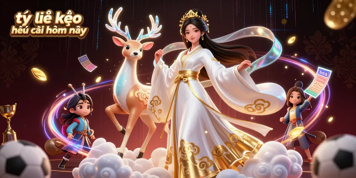 Engage with tỷ lệ kèo nhà cái hôm nay in this dynamic sports betting scene featuring an Asian woman and sports elements.