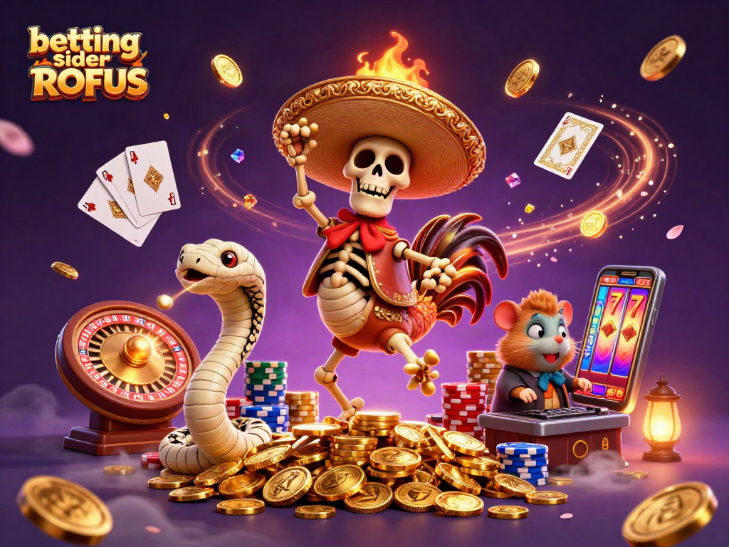 Experience vibrant betting sider uden ROFUS scenes with characters celebrating wins amidst golden coins.