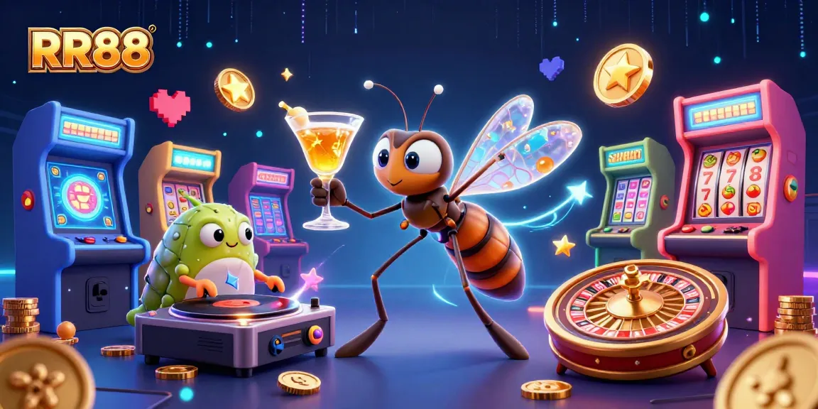 Experience thrilling gaming at RR88 with vibrant, cartoon-style casino elements.