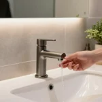 Premium gunmetal badkamerkraan in moderne badkamer met stijlvolle afwerking en luxe uitstraling.