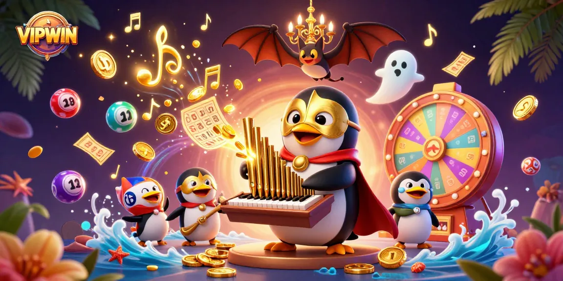 Win big at VIPWIN with a vibrant casino scene featuring exciting games and characters.
