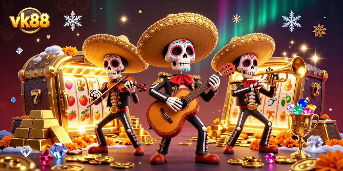 Experience the excitement of vk88 at vibrant tables with a lively mariachi band and gold treasures.