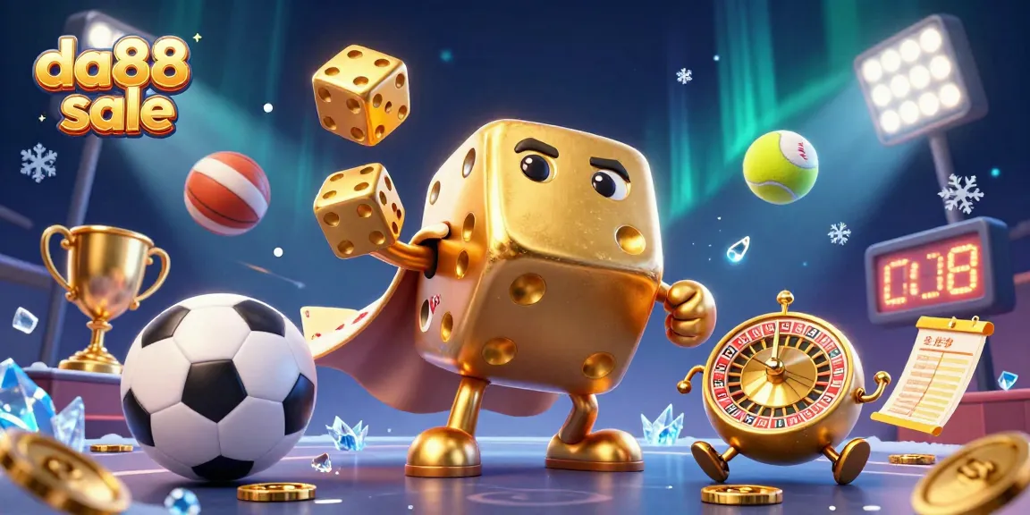 Experience the excitement of da88 sale with golden dice and dynamic sports elements in action.